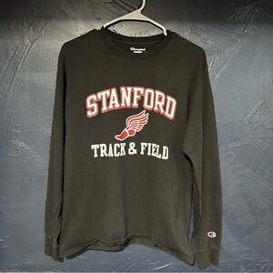Champion Stanford Track  Black Authentic Long Sleeve shirt